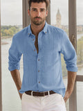 Basic 100% Cotton Button Shirt Shirts coofandy Blue M 