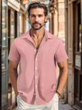Breathable Plaid Textured Shirt Shirts coofandy Pink S 