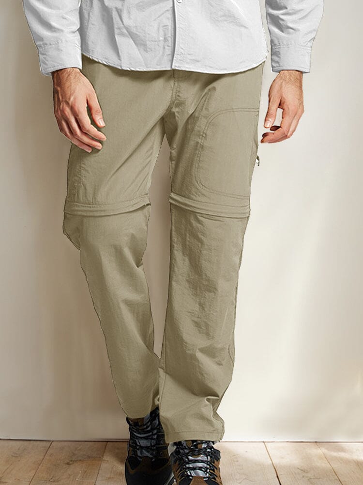 Convertible Quick Dry Travel Pants Pants coofandy Khaki M 