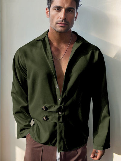 Luxury Elegant Button Shirt Shirts coofandy Army Green S 