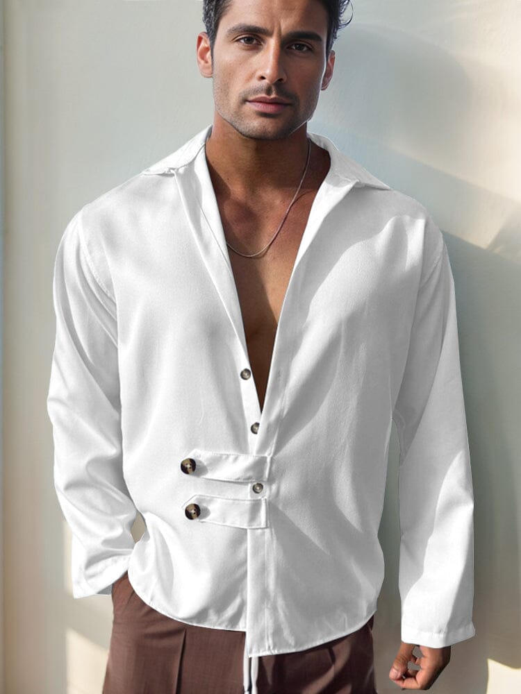 Luxury Elegant Button Shirt Shirts coofandy White S 