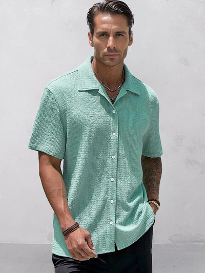 Leisure Essential Texture Shirt Shirts coofandy Light Green S 