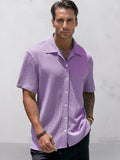 Leisure Essential Texture Shirt Shirts coofandy Lavender S 