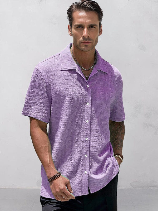 Leisure Essential Texture Shirt Shirts coofandy Lavender S 