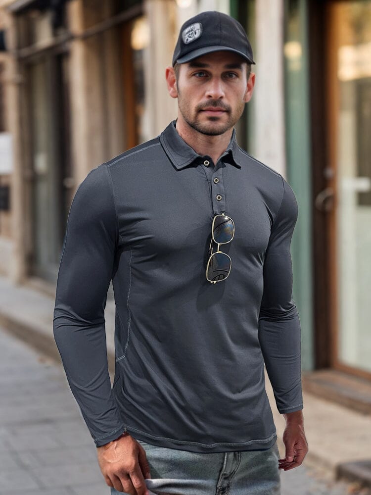 Premium Soft Stretch Polo Shirt Shirts & Polos coofandy Dark Grey S 