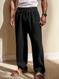 Everyday Relaxation Pit-Striped Pants Sets coofandy Black S 
