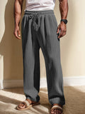 Everyday Relaxation Pit-Striped Pants Sets coofandy Dark Grey M 