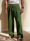 Everyday Relaxation Pit-Striped Pants Sets coofandy Green S 
