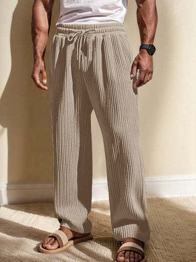 Everyday Relaxation Pit-Striped Pants Sets coofandy Khaki M 