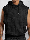 Athleisure Hooded Tank Top Set Sets coofandy 