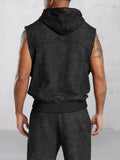 Athleisure Hooded Tank Top Set Sets coofandy 
