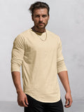 Comfort Long Sleeves T-shirt T-Shirt coofandy Beige M 
