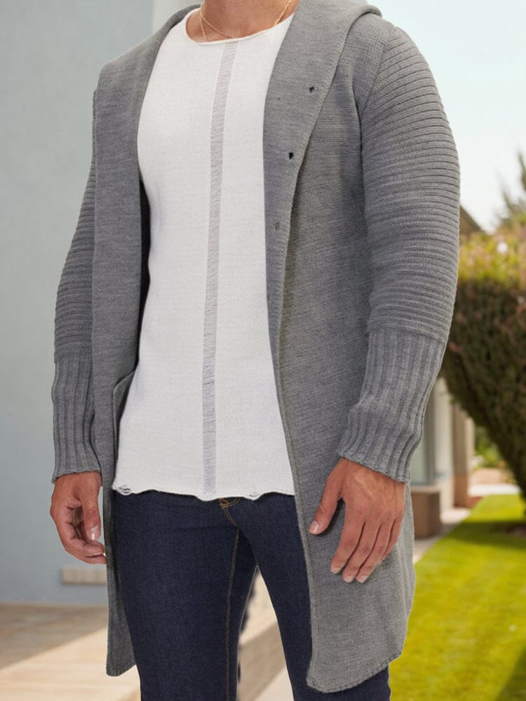 Versatile Hooded Knit Cardigan Cardigans coofandy 