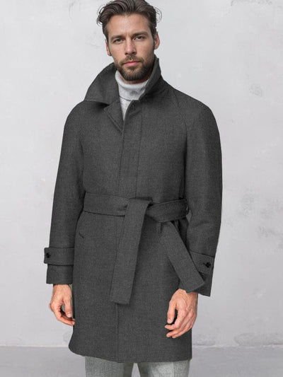 Elegant Comfy Tweed Coat Coat coofandy Grey S 