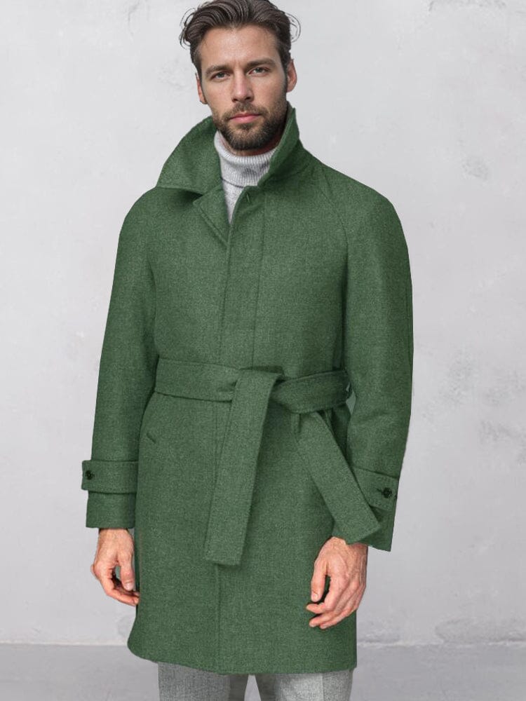 Elegant Comfy Tweed Coat Coat coofandy Green S 