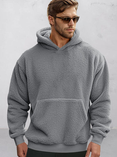 Soft Reversible Plush Hoodie Hoodies coofandy Grey S 