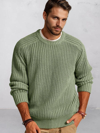 Classic Chunky Knit Sweater Sweaters coofandy Green S 