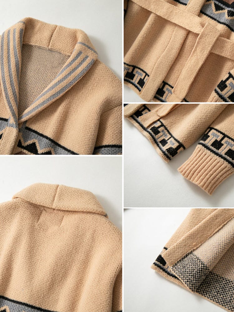 Luxe Knitted Jacquard Cardigan Cardigans coofandy 