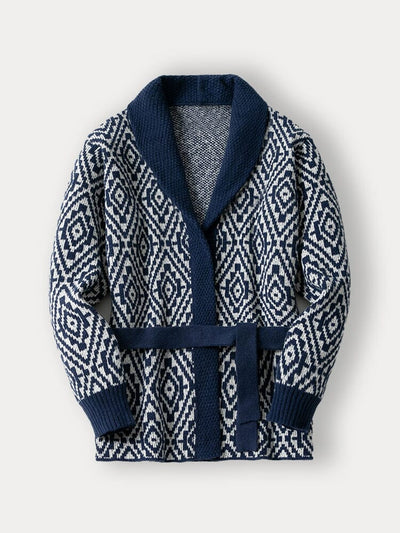 Leisure Warm Knit Cardigan Cardigans coofandy Navy Blue M 