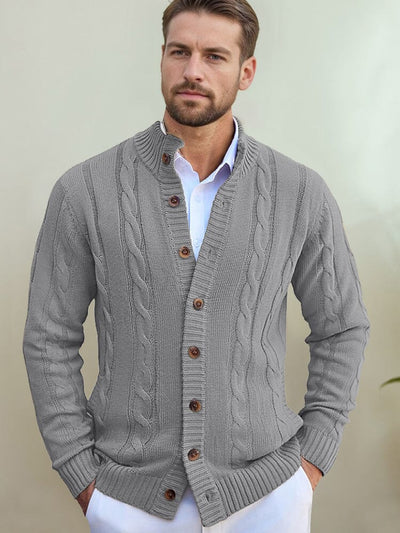 Effortless Cable Knit Cardigan Sweater coofandy Grey M 