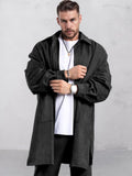 Leisure Comfy Suede Trench Coat Coat coofandy Black M 