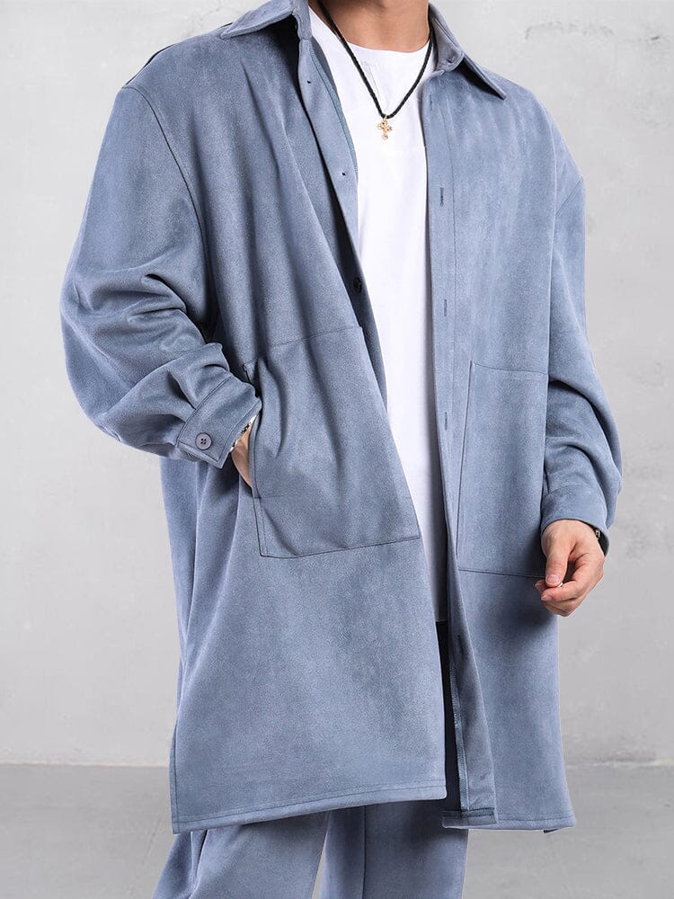 Leisure Comfy Suede Trench Coat Coat coofandy 