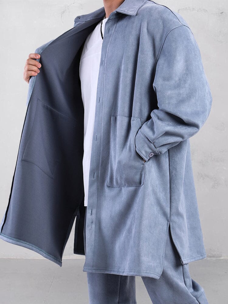 Leisure Comfy Suede Trench Coat Coat coofandy 