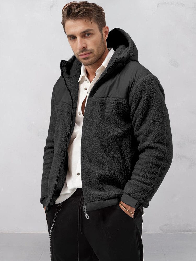 Urban Warm Polar Fleece Jacket Jackets coofandy Black S 