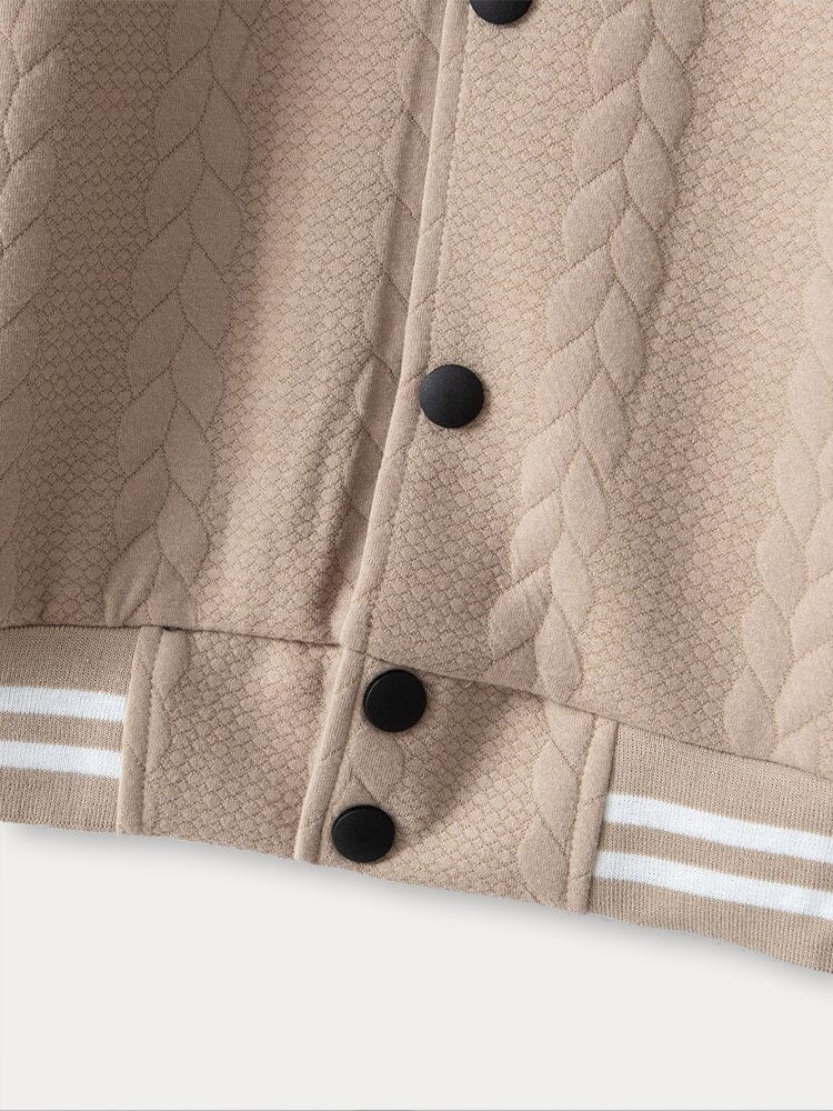 Casual Jacquard Baseball Jacket Jackets coofandy 