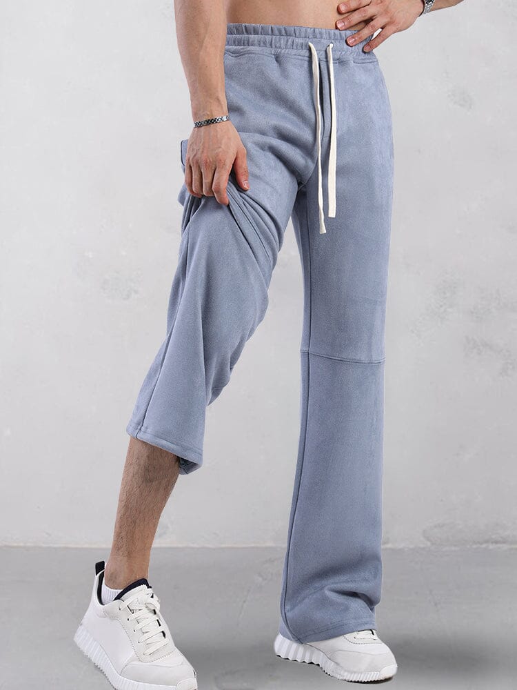 Casual Straight Leg Suede Pants Pants coofandy 