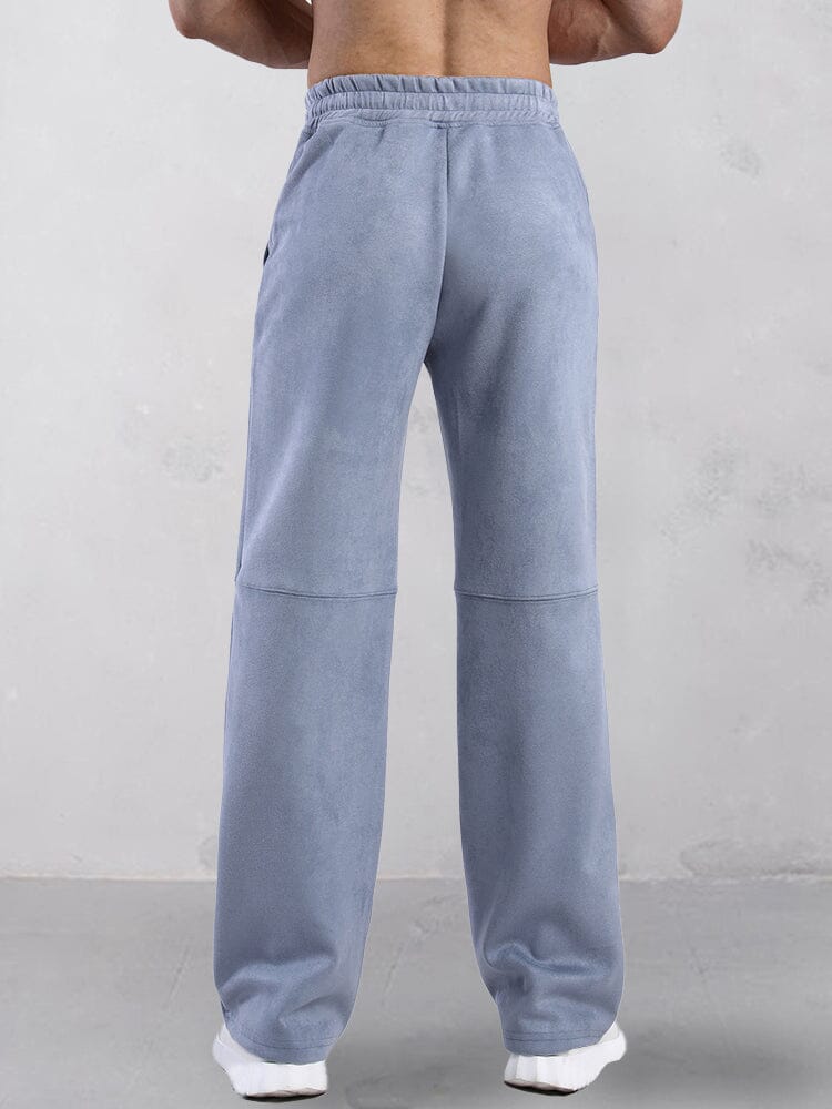 Casual Straight Leg Suede Pants Pants coofandy 