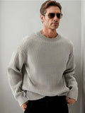 Smart Casual Minimalist Knit Pullover Sweaters coofandy Light Grey L 