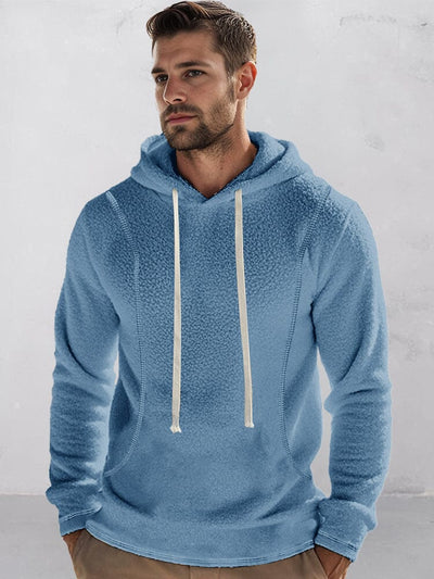 Comfy Warm Polar Fleece Hoodie Hoodies coofandy Blue S 