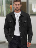Leisure Utility Double Pockets Jacket Jackets coofandy Black S 