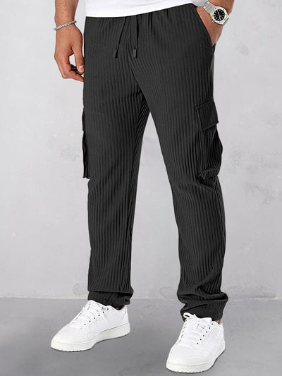 Athleisure Pit-Stripe Cargo Pants Shirts coofandy 