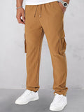 Athleisure Pit-Stripe Cargo Pants Shirts coofandy 