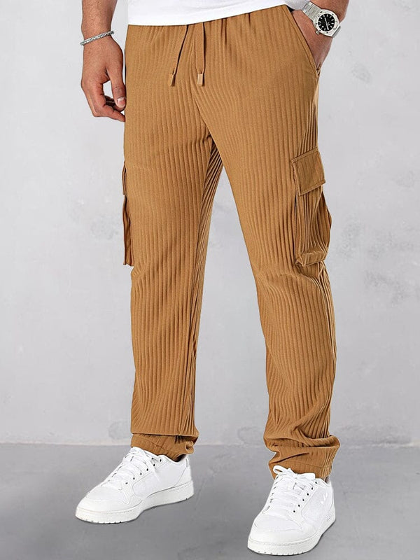 Athleisure Pit-Stripe Cargo Pants Shirts coofandy 