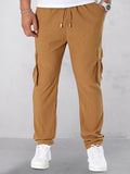 Athleisure Pit-Stripe Cargo Pants Shirts coofandy 