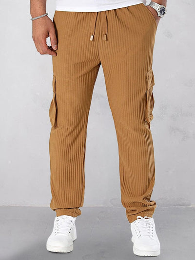 Athleisure Pit-Stripe Cargo Pants Shirts coofandy 