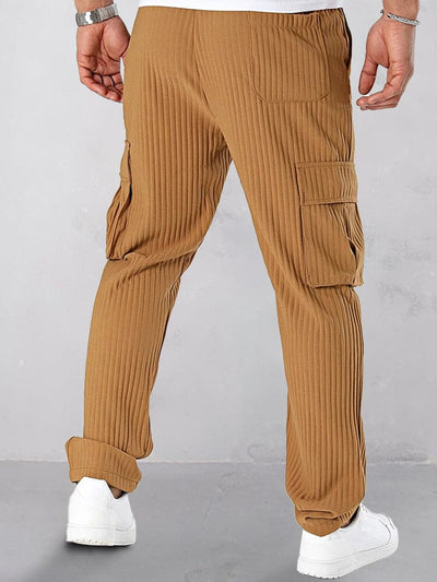 Athleisure Pit-Stripe Cargo Pants Shirts coofandy 