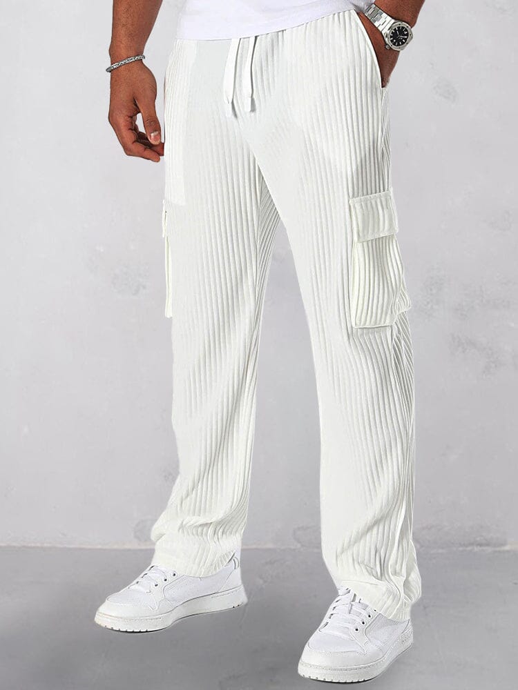 Athleisure Pit-Stripe Cargo Pants Shirts coofandy 