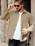 Casual Functional Corduroy Shirt Shirts coofandy Khaki XS 
