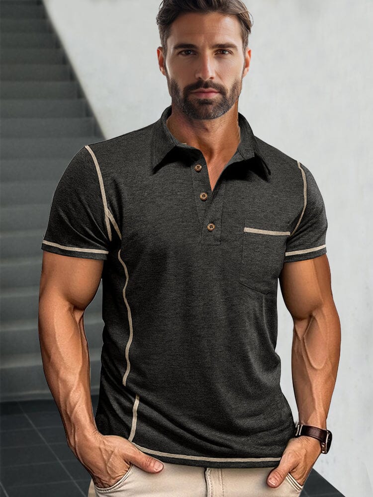 Essential Comfy Polo Shirt Polos coofandy Black S 