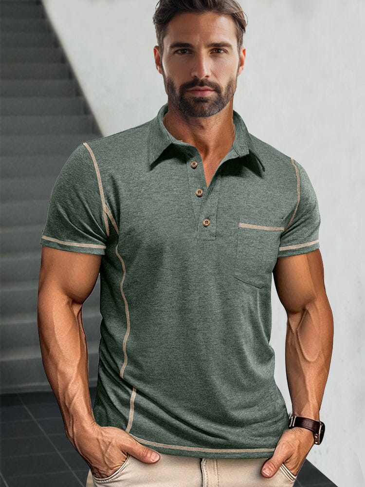 Essential Comfy Polo Shirt Polos coofandy Green S 