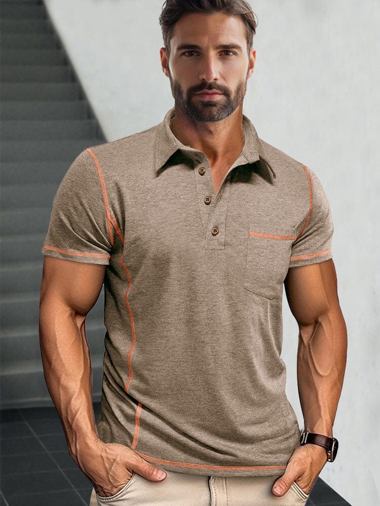 Essential Comfy Polo Shirt Polos coofandy Khaki S 