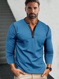 Retro Style Versatile Henley Shirt