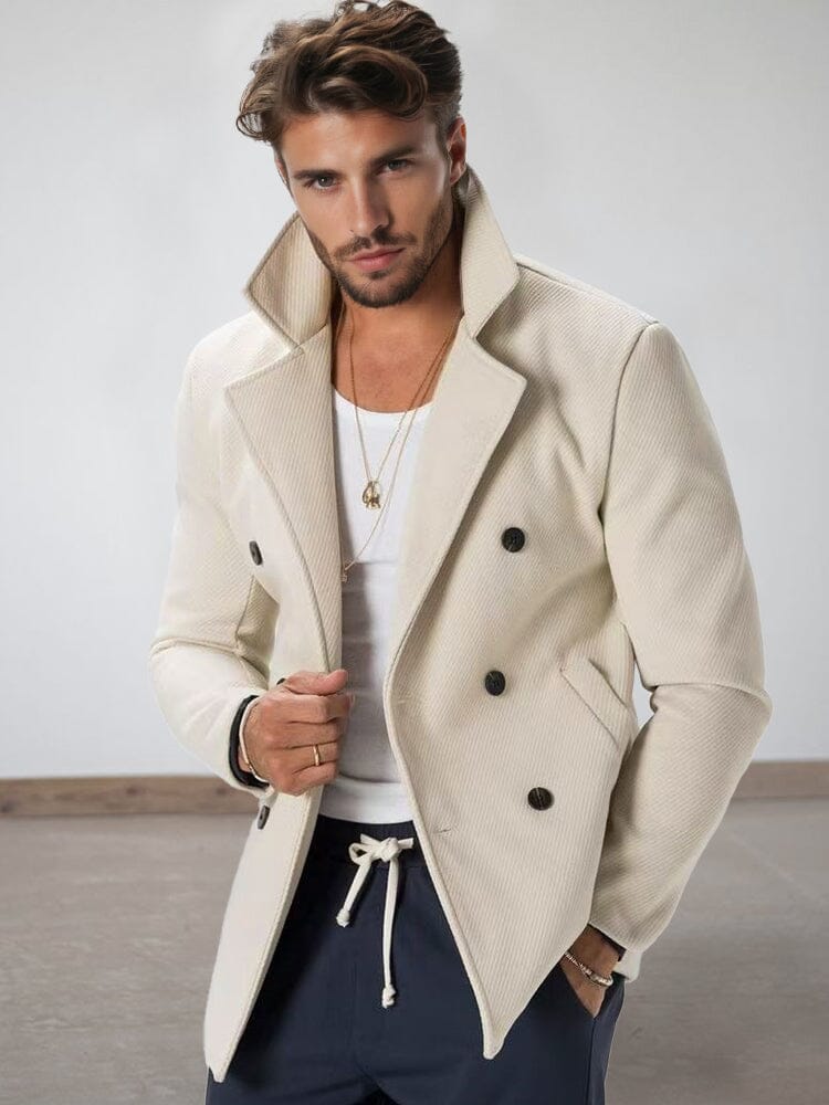 Premium Double-Breasted Lapel Coat Coat coofandy 