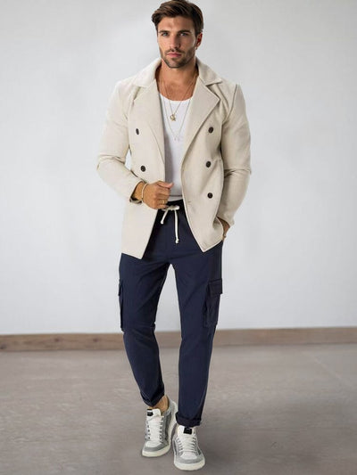 Premium Double-Breasted Lapel Coat Coat coofandy 