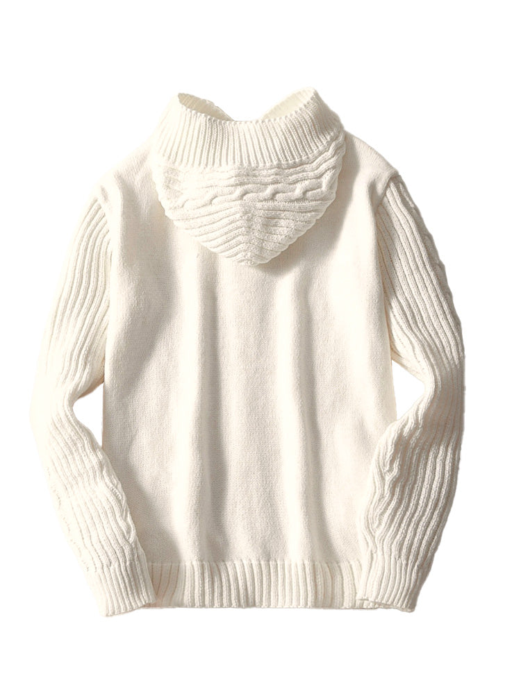 Casual Cable Knit Open Front Cardigan