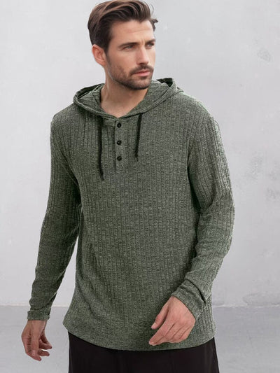 Soft Textured 100% Cotton Hoodie Hoodies coofandy Army Green S 